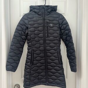 Mountain Hardwear Black Hooded Long Down Puffer Jacket